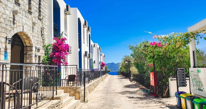 Beautiful view of old traditional houses and idyllic alleyway. Architecture and landmarks in Turkiye download photo