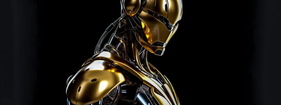 robot made of precious metal, made with Generative AI. High quality illustration