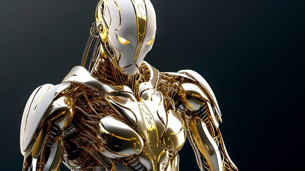 robot made of precious metal, made with Generative AI. High quality illustration