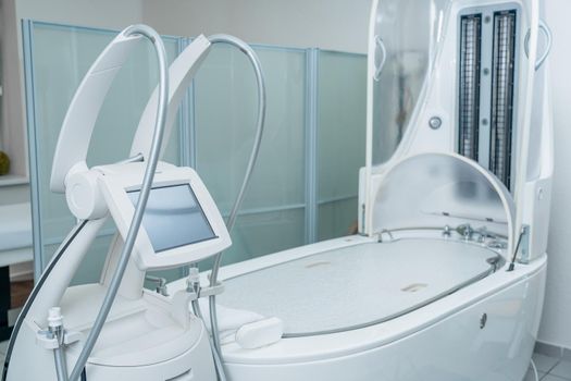 hydromassage bathtub in a cosmetological clinic, spa capsule