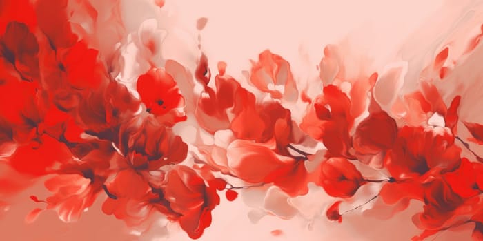 beautiful abstract red impressionistic floral design background. beautiful Generative AI AIG32