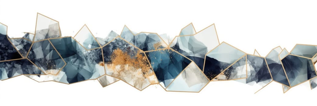 Abstract watercolor artwork mixed with buzzy geometric shapes for background of social media banner generative AI image