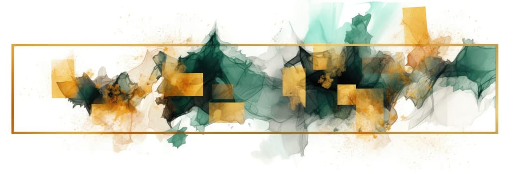 Abstract watercolor artwork mixed with buzzy geometric shapes for background of social media banner generative AI image