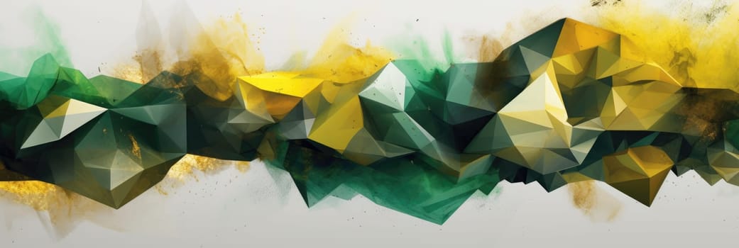 Abstract watercolor artwork mixed with buzzy geometric shapes for background of social media banner generative AI image