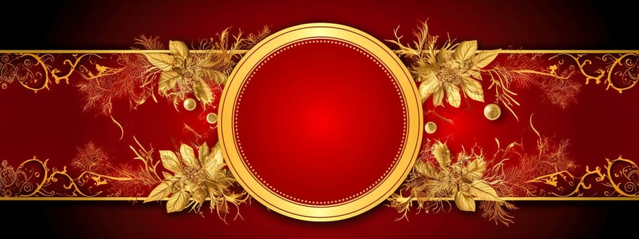 Christmas holiday decorations, banner with copy space made with Generative AI. High quality illustration