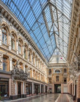 Odessa, Ukraine 22.06.2023. Interior courtyard of the historical building Passage in Odessa, Ukraine at day