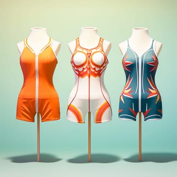 Collection of modern trendy swimwear. Generative AI. High quality illustration