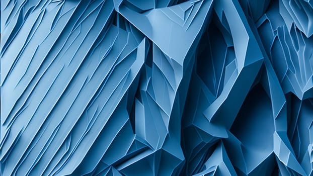 Abstract blue ice background with geometric lines.Generative ai.