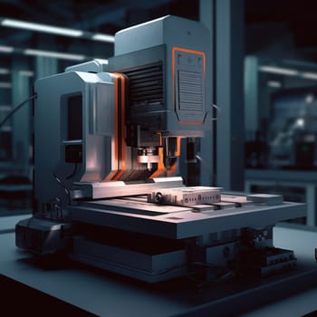 CNC machine of the future. The concept of the industry of the future