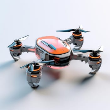 Quadcopter of the future on a white background