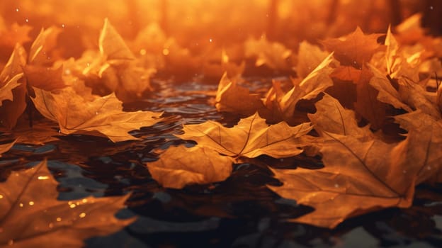 Autumn yellow leaves on the ground. Beautiful background for your design