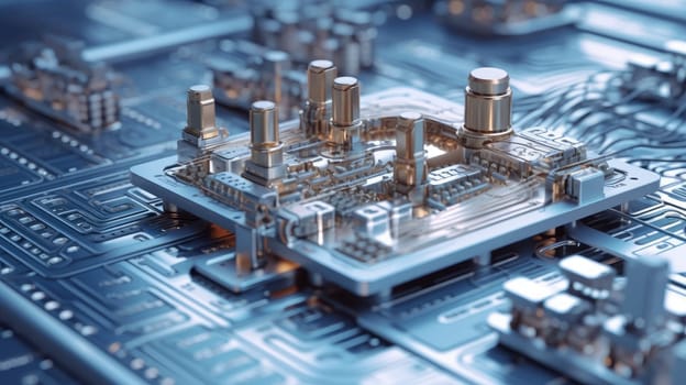 Abstract representation of the CPU on the circuit board