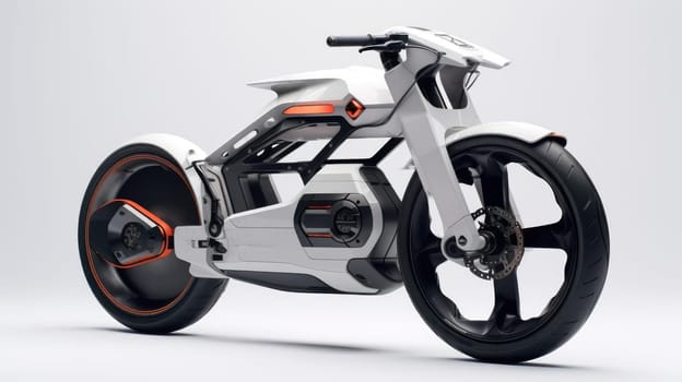 Motorcycle of the future, without a man on a white background
