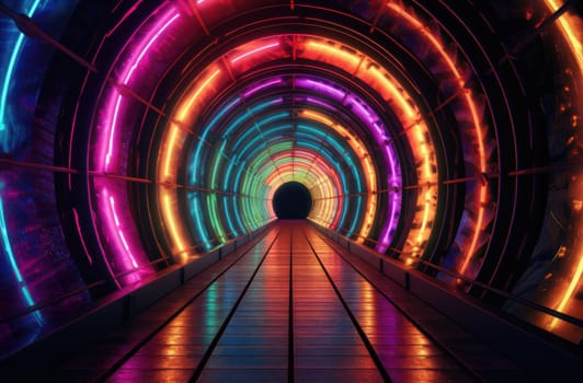 A tunnel of luminous lines around. Beautiful background for your product