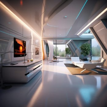 The interior of the future. Eye-catching lines and high technology