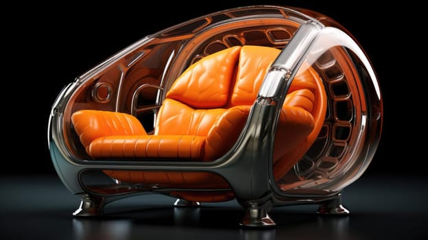 The sofa of the future in the interior, soft lines