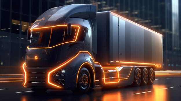 The electric truck of the future. The logistics concept of the future