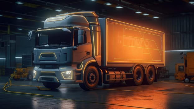 The electric truck of the future. The logistics concept of the future