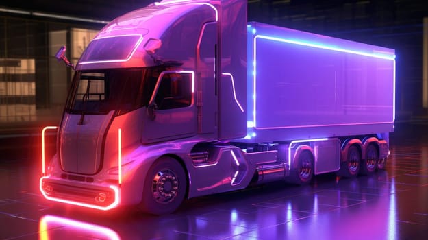 The electric truck of the future. The logistics concept of the future