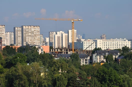 Krasnogorsk, Russia - July 22. 2021. Construction in microdistrict Strogino