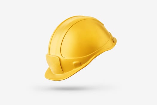 Protective construction helmet for the head yellow on a white background