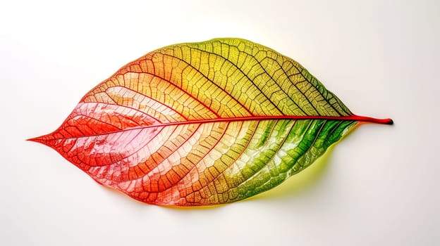 colored leaf from an autumn tree, made with Generative AI. High quality illustration