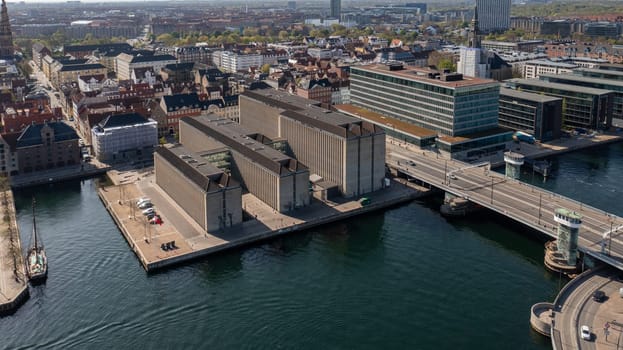 Copenhagen, Denmark - May 5, 2022: Aerial drone view of the Ministry of Foreign Affairs