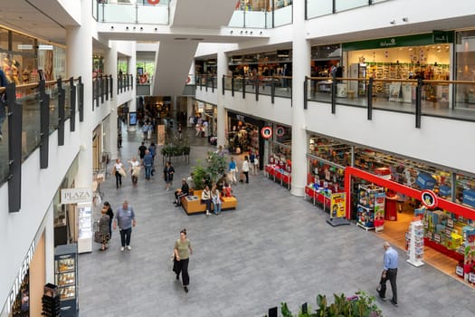 Copenhagen, Denmark - June 30, 2023: People inside the shopping mall Frederiksberg Centret.