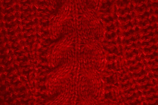 Weave Abstract Wool. Vintage Woven Pattern. Fiber Handmade Holiday Background. Knitted Fabric. Red Structure Thread. Scandinavian Warm Cloth. Soft Print Cashmere. Detail Knitted Wool.
