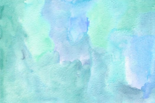 Gradient light green-blue hand-drawn watercolor background Hight quality