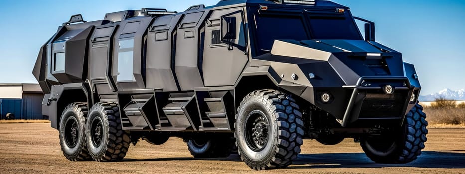 armored armored vehicles of special forces, for interventions in the city and transportation of money, made with Generative AI. High quality illustration