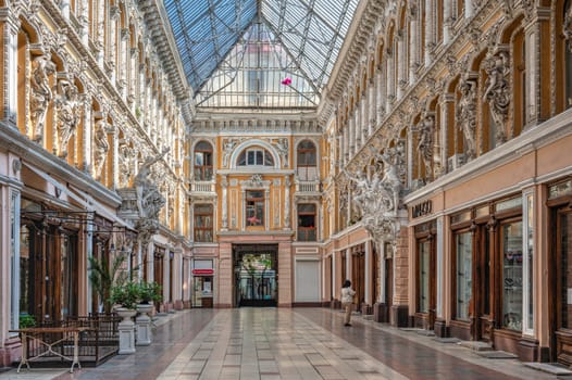 Odessa, Ukraine 22.06.2023. Interior courtyard of the historical building Passage in Odessa, Ukraine at day