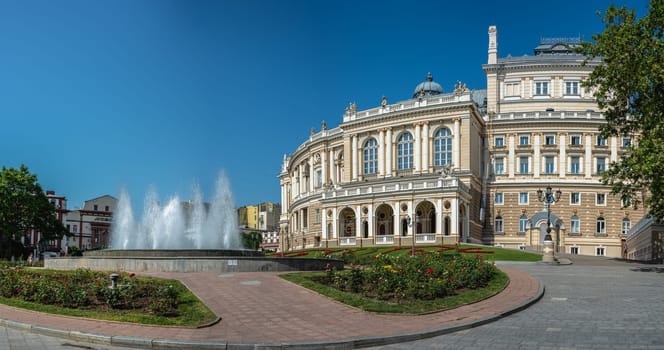 Odessa, Ukraine 02.05.2023. National Academical Opera and Ballet Theater in Odessa, Ukraine, on a sunny summer day