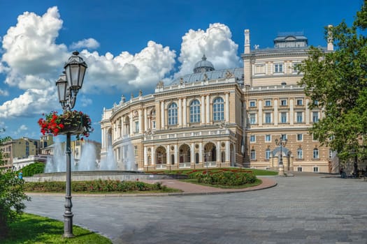 Odessa, Ukraine 02.05.2023. National Academical Opera and Ballet Theater in Odessa, Ukraine, on a sunny summer day