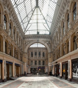 Odessa, Ukraine 22.06.2023. Interior courtyard of the historical building Passage in Odessa, Ukraine at day