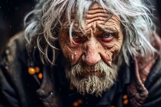 Photo of an elderly, determined man expressing anger against the system, representing rebellion and resistance.