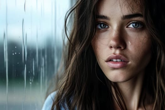 Captivating portrait of a melancholic girl, reflecting deep emotions and inner thoughts.