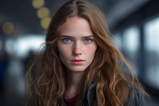 A captivating image of a young girl with a determined and far-sighted gaze.