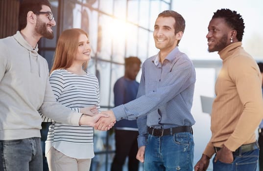man distributing ID cards to professionals for seminar