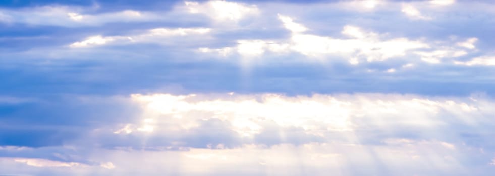 Summer blue sky cloud gradient light white background. Selective focus