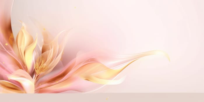 Beautiful abstract gold and pink transparent floral design background. beautiful Generative AI AIG32