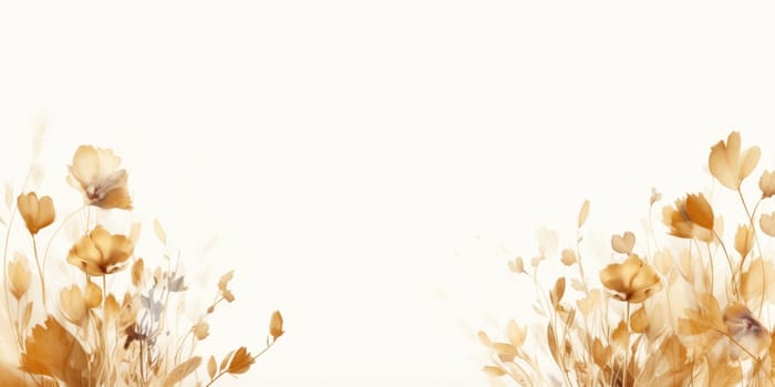 Beautiful abstract gold watercolor floral design background. beautiful Generative AI AIG32