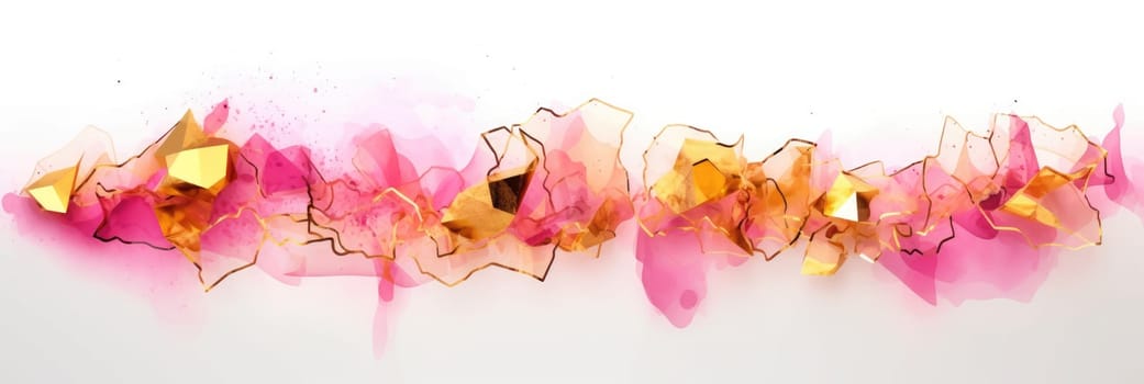 Abstract watercolor artwork mixed with buzzy geometric shapes for background of social media banner generative AI image