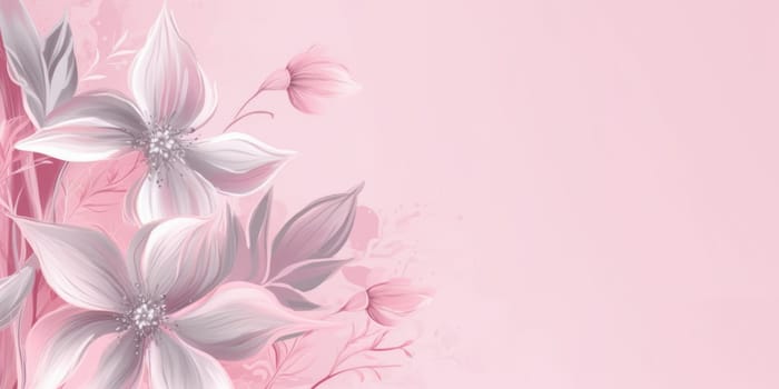 Beautiful abstract pink pencil drawing floral design background. beautiful Generative AI AIG32