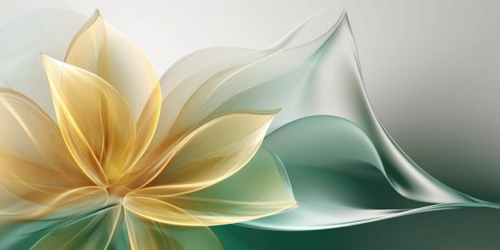 Beautiful abstract gold and green transparent floral design background. beautiful Generative AI AIG32