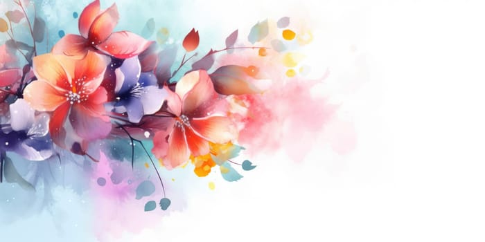 Beautiful abstract colorful watercolor floral design background. beautiful Generative AI AIG32