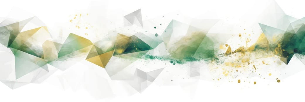 Abstract watercolor artwork mixed with buzzy geometric shapes for background of social media banner generative AI image