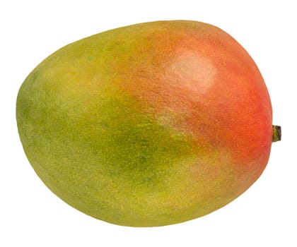 Ripe mango on a white isolated background. A ripe, fresh and whole mango on a white background. High quality photo