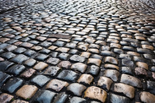 Background of an old cobblestone street in a historic old town