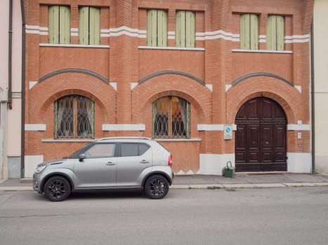 Cremona, Italy - May 2023 Suzuki Ignis Caravan gray Metallic parked in the street.